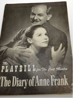 June 4, 1956 Cort Theatre Playbill The Diary Of Anne Frank Schildkraut/Strasberg